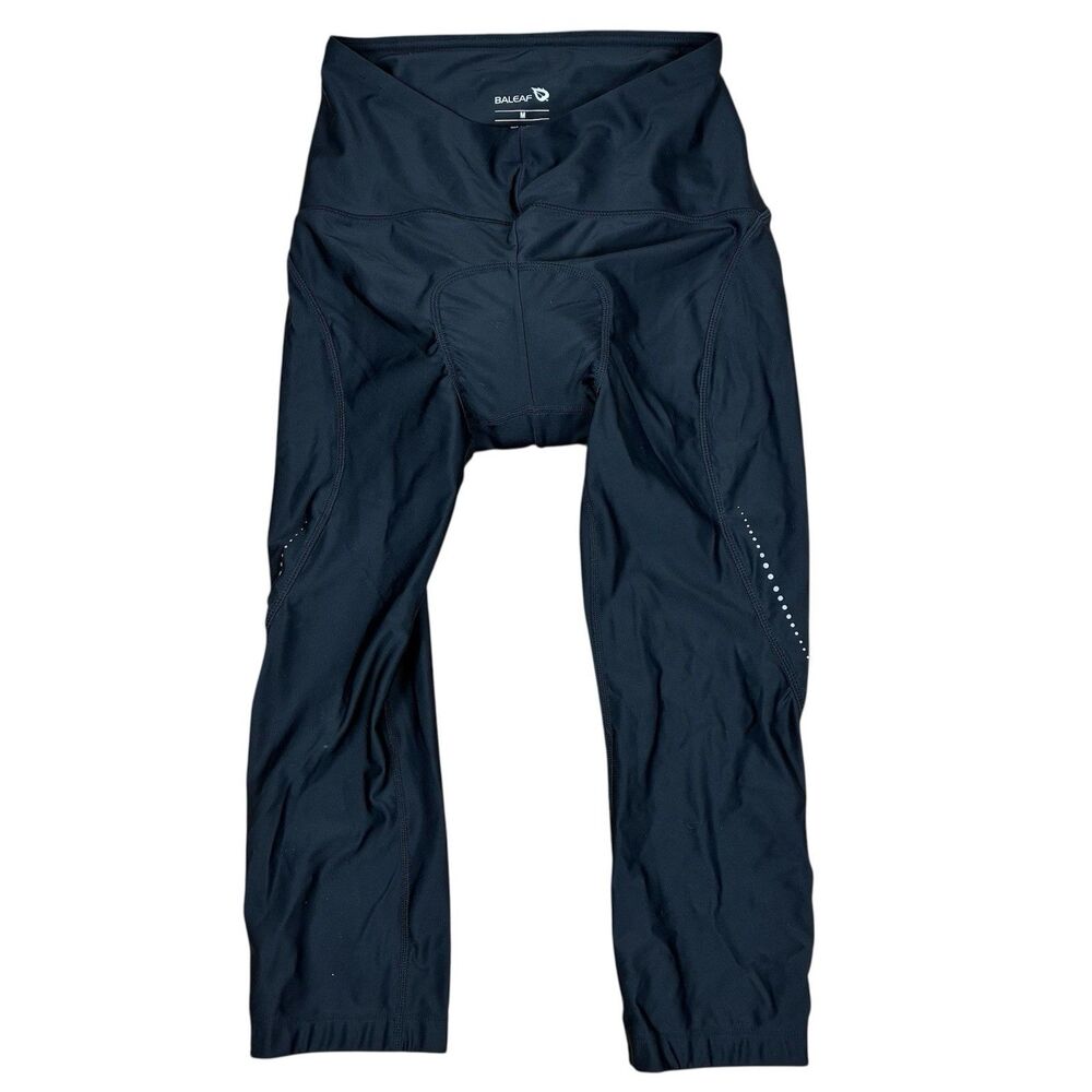 Baleaf Cycling Pants Womens M Medium Black Padded Bike Capri UPF 50 UV Block